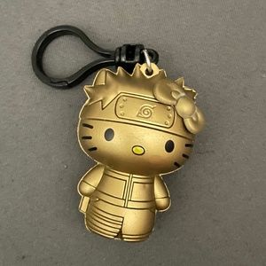 Hello kitty Naruto keychain rare gold